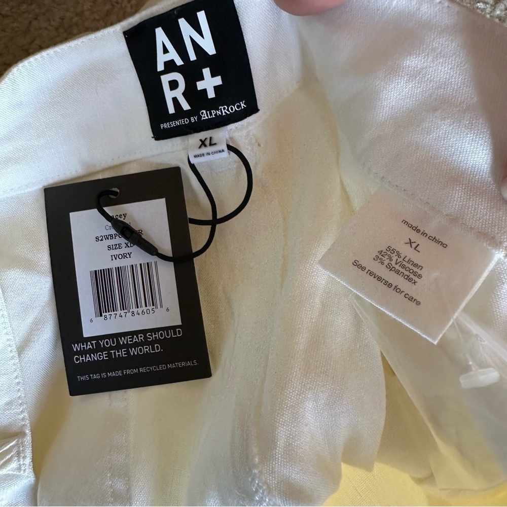 Alp N Rock ANR+ LACEY Ivory Linen Blend Cropped Pants - Picture 4 of 4